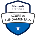 Microsoft Certified: Azure AI Fundamentals badge